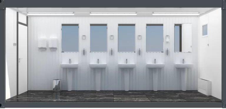 Flat Pack Sanitärcontainer WC & Dusche – Innenansicht 14