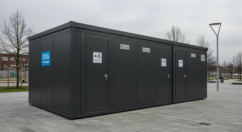Flat Pack Sanitärcontainer WC & Dusche – Ausführung